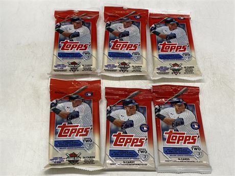 6 SEALED 2023 TOPPS SERIES TWO PACKS