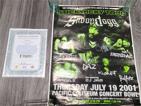 SNOOP DOG SIGNED CONCERT POSTER (with COA)