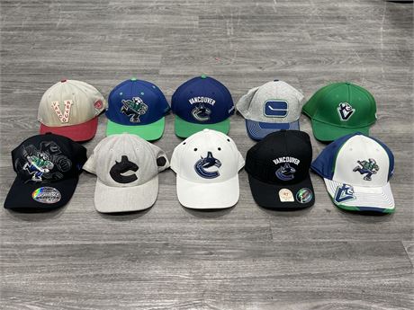 LOT OF 10 VANCOUVER CANUCKS HATS