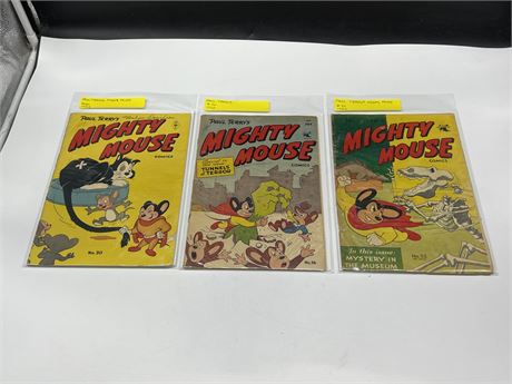 3 VINTAGE MIGHTY MOUSE COMICS