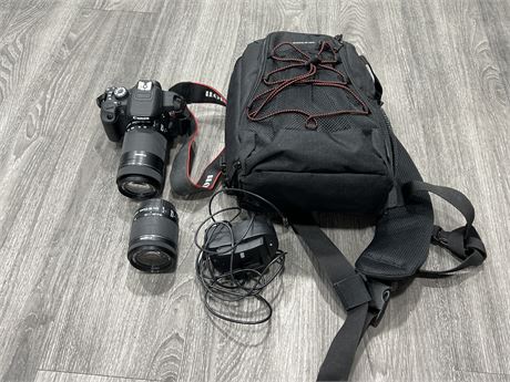 COMPLETE CANON T5I CAMERA - LENSES, BAG, CHARGER - WORKS