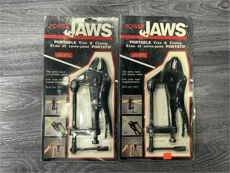 2 NEW POWER JAWS VISE + CLAMPS