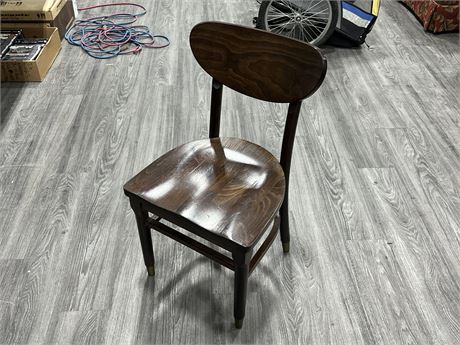 RARE MCM SOLID WALNUT CHAIR BY “TON”