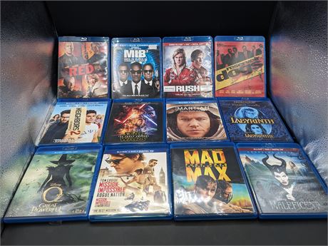 12 ACTION BLU-RAY MOVIES - VERY GOOD CONDITION