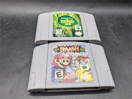 SUPER SMASH BROS & A BUGS LIFE -VERY GOOD CONDITION - N64