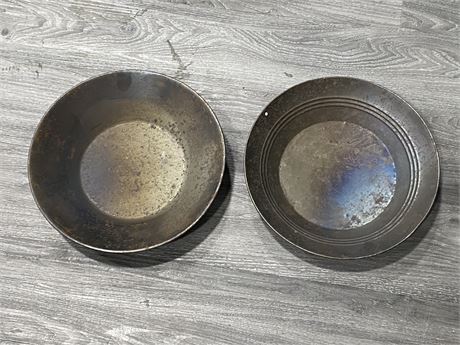 2 EARLY GOLD PANS