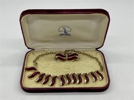 1950’S JEWELRY SET IN ORIGINAL BOX (NECKLACE IS 15”)