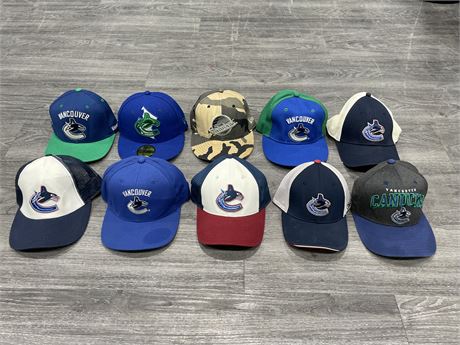 LOT OF 10 VANCOUVER CANUCKS HATS