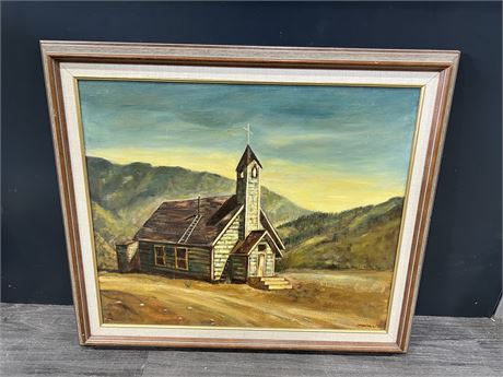 ORIGINAL SIGNED OIL ON CANVAS JESSE CRAIG 79 PAINTING IN FRAME - 28”x25”