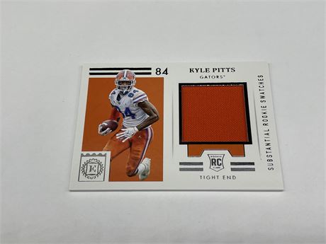 2021 KYLE PITTS GAME WORN JERSEY PANINI NFL CARD
