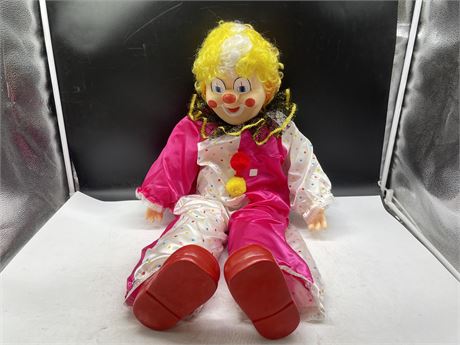 LARGE VINTAGE MADE IN TAIWAN CLOWN DOLL (30”)