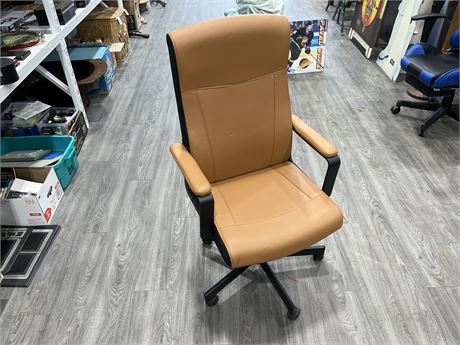 ROLLING HIGHBACK IKEA OFFICE CHAIR (43” tall)