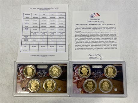 2007 & 2010 UNITED STATES MINT PRESIDENTIAL DOLLAR COIN SET