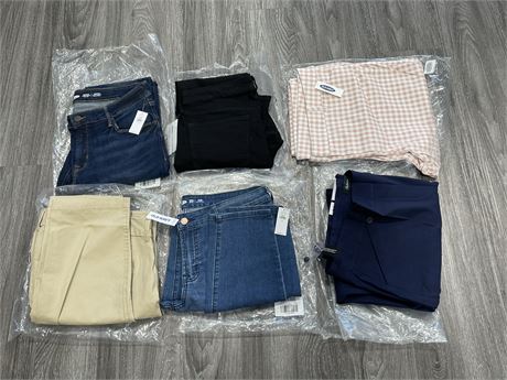 6 NEW LADIES PANTS FROM OLD NAVY / REITMANS (SIZE 12 / 18 / 20)