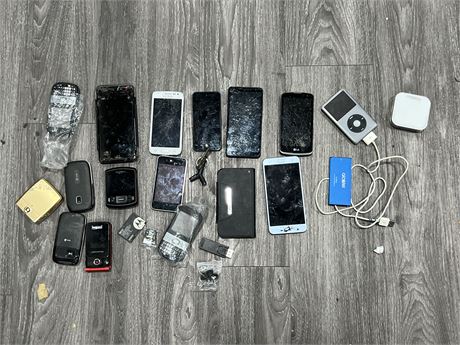 LOT OF PHONES / ELECTRONICS - FOR PARTS AS IS