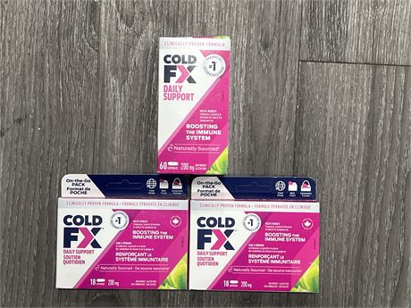 3 SEALED COLD FX PRODUCTS