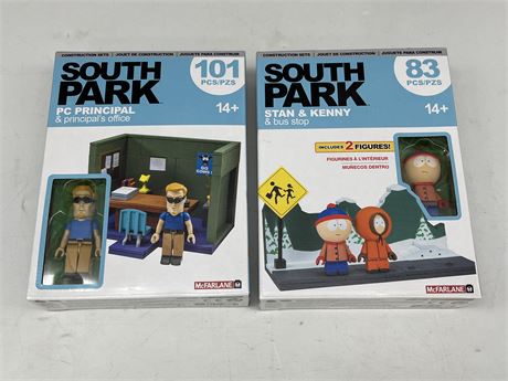 2 NEW SOUTH PARK CONSTRUCTION SETS WITH FIGURES (SEALED)