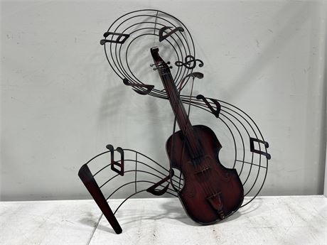 VINTAGE METAL MUSIC NOTE WALL HANGER (34” TALL)