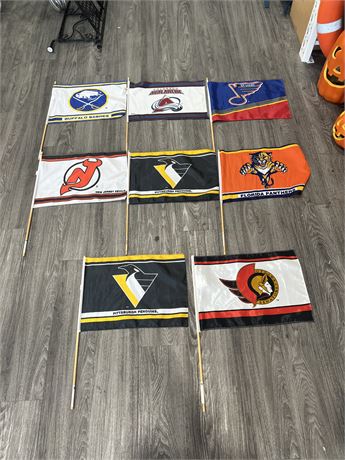 LOT OF (8) 1993 NHL FLAGS