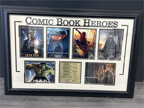 FRAMED COMIC BOOK HEROES COLLECTORS PICTURE DECOR