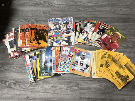 LARGE LOT OF VINTAGE SPORTS MAGAZINES & HERITAGE REVIEWS