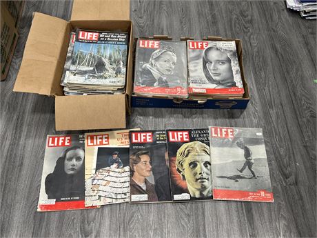 2 BOXES OF VINTAGE LIFE MAGAZINES