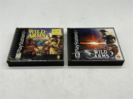 WILD ARMS 1 & 2 - PLAYSTATION - CASES HAVE DAMAGE