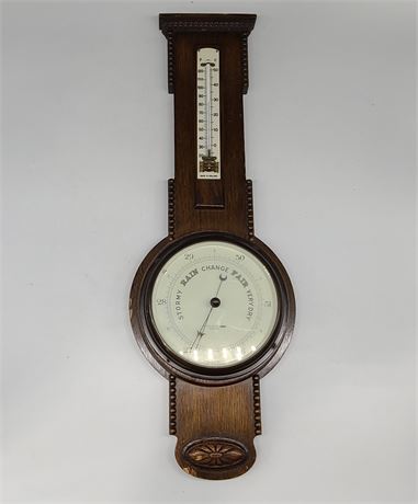 LATE 1800'S HEAVY BAROMETER (26" tall - Made in England)