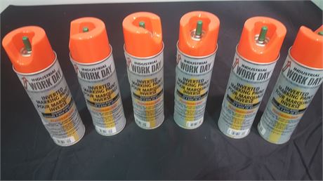6 PACK INDUSTRIAL INVERTED SPRAY PAINT (FLUORESCENT)