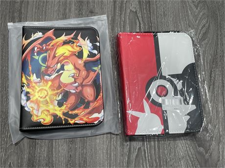 2 NEW LEATHER POKÉMON CARD BINDERS FITS 400 CARDS EACH