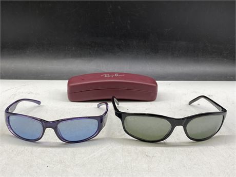 2 PAIRS OF RAYBAN SUNGLASSES - RB2030 + RJ9034 W/1 CASE