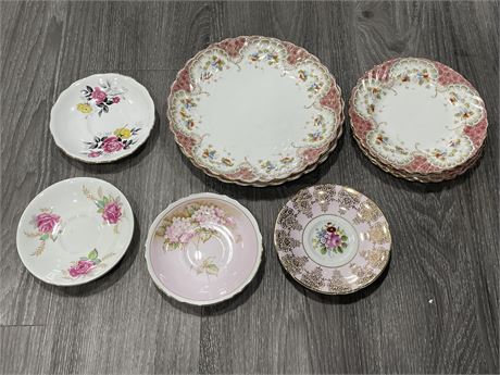 COLLECTION OF 10 PORCELAIN PLATES (2 ARE PARAGON)