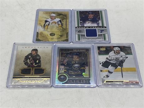 5 NUMBERED ROOKIE HOCKEY CARDS