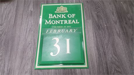 VINTAGE METAL BANK OF MONTREAL SIGN 12" × 18"