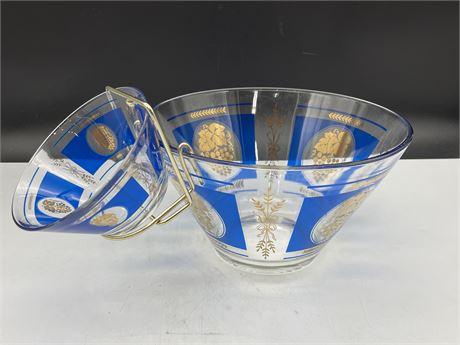 RETRO MID CENTURY GLASS CHIP & DIP SET (10” DIAMETER)