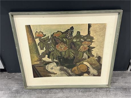 1926 PRINT “PEONIES” BY GEORGES BRAQUE (31.5”x28.5”)