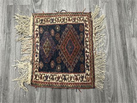 VINTAGE HAND KNOTTED MINIATURE RUG - 23”x19”