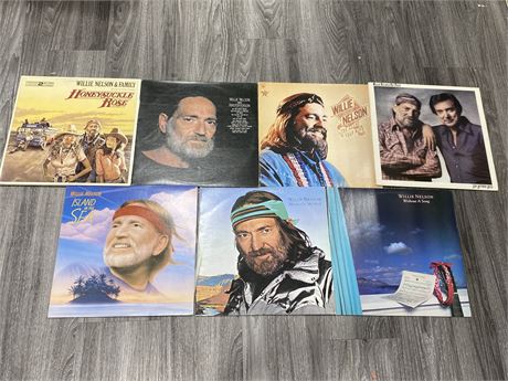 7 WILLIE NELSON RECORDS
