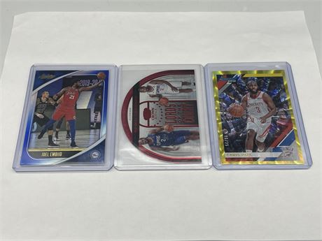 (3) NUMBERED NBA SUPERSTAR CARDS - EMIID, CP3 & KAWHI