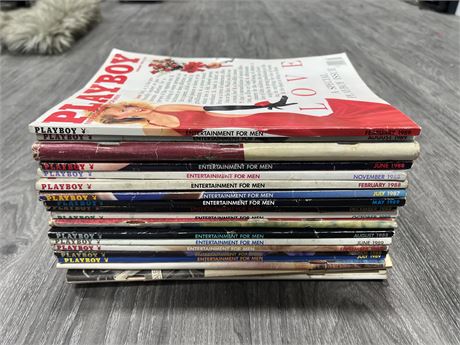 (19) 1980’s PLAYBOY MAGAZINES - SOME MAY BE MISSING CENTER FOLDS