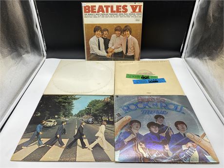 5 BEATLES RECORDS - VG (slightly scratched)