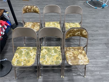 6 MCM SIMPSON SEARS COOEY FOLDING CHAIRS