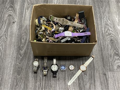 LARGE BOX OF MISC WATCHES