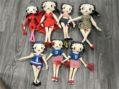 LOT OF 1990s BETTY BOOP DOLLS (Tallest is 20”)