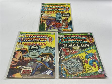 3 CAPTAIN AMERICA AND THE FALCON COMICS #177-179
