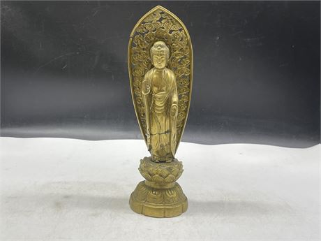 EARLY BUDDHIST ICON METAL STATUE (11”)