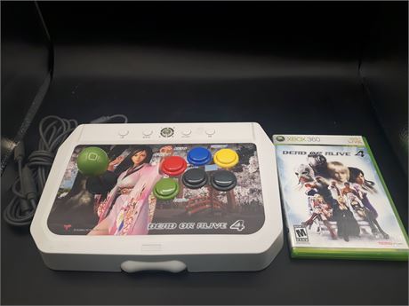 DEAD OR ALIVE 4 WITH FIGHT STICK - VERY GOOD CONDITION - XBOX 360