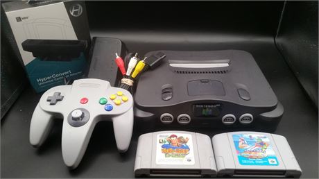 JAPANESE N64 CONSOLE WITH GAMES & CONVERTER TO PLAY ANY REGION GAMES