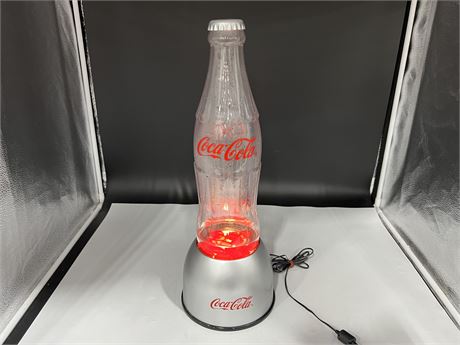 COCA COLA BOTTLE CAP DISPLAY (Needs to be filled with water, 21” tall)