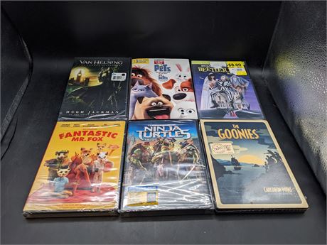 6 SEALED DVD MOVIES